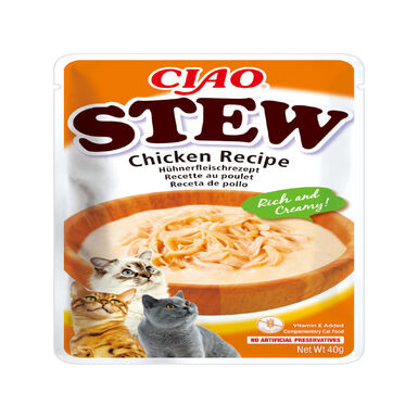 Churu Stew Estofado de Pollo sobre para gatos